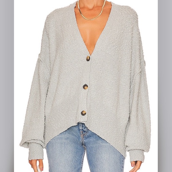 Free People Find My Friend Cardi Baby Blue - Picture 1 of 7